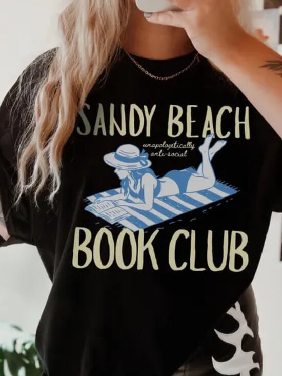 Tops - Beach And Book Shirt, Beach Day Tee, Book Lover Shirt
